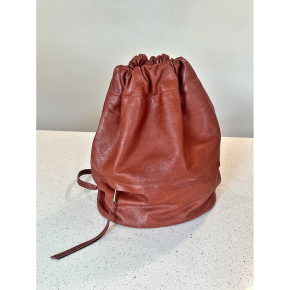 Will Leather Goods Handbags - Will Leather Goods Cloud Backpack Brown Full Grain Leather Drawstring Rucksack
